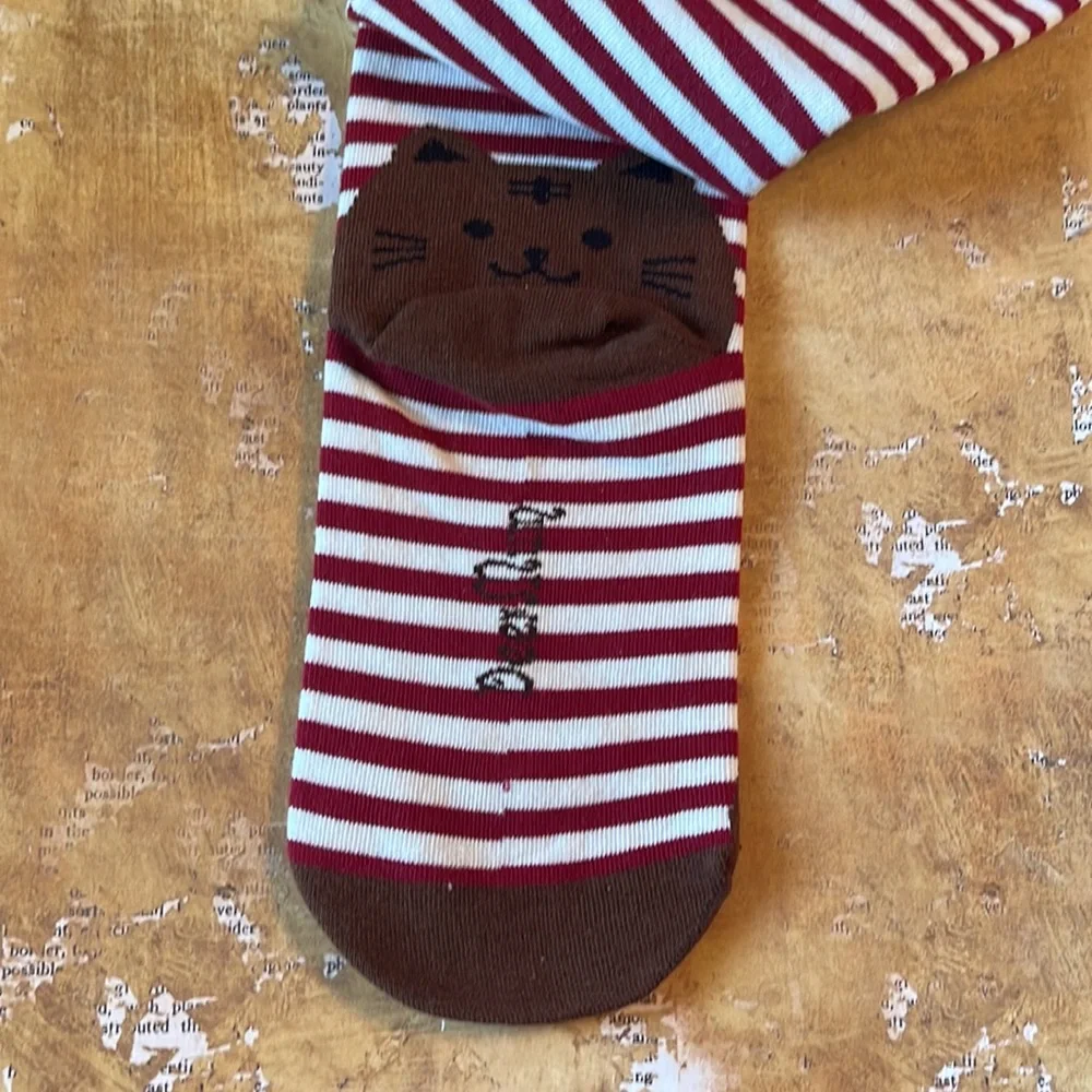 Deer Mum Striped Cat Socks